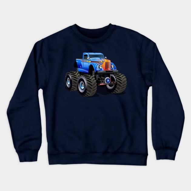 Cartoon Monster Truck Crewneck Sweatshirt by Mechanik